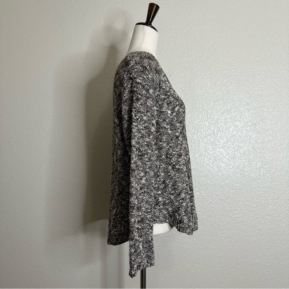 Eileen Fisher Linen Cotton Blend Dark Brown Marled Sweater, Sz Medium - Picture 6 of 13